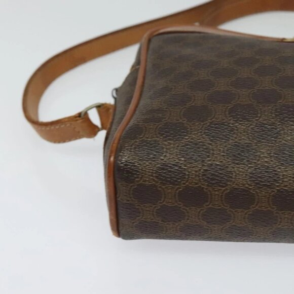 CELINE Macadam Canvas Shoulder Bag PVC Brown Gold Auth BA2444 - Picture 4 of 16